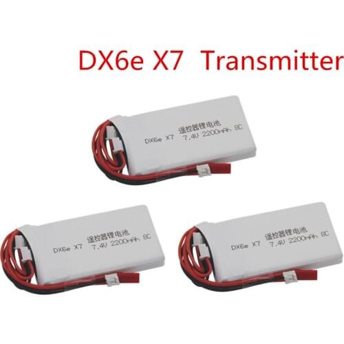 For Taranis Q X7 DX6e DX6 Transmitter Remote Controller Spare Part 7.4V 2S 2200mAh 8C Rechargeable Lipo Battery