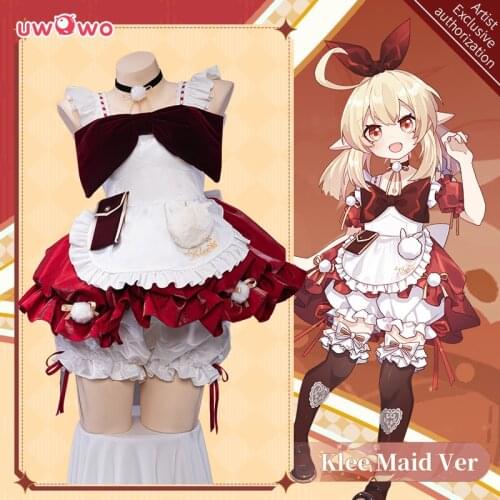 PRE-SALE UWOWO Game Genshin Impact Fanart Maid Ver Klee Maid Cosplay Costume Special For Carnival Halloween Christmas