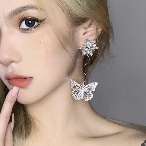 Elegant butterfly tassel pendant earrings sexy rhinestone fashion earrings elegant exquisite female jewelry