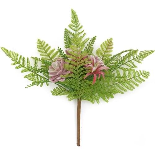 Artificial Succulent Green Plants Leaf Simulation Succulents Bouquet Fake Bonsai Branch For Home Decor