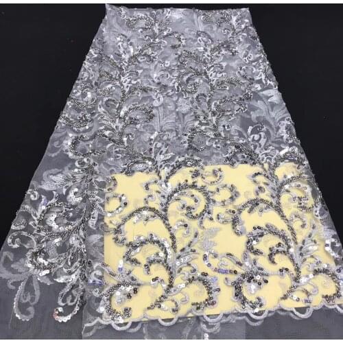 Hot Selling French Sequin Lace Fabric 2021 High Quality African French Tulle Lace French Mesh Lace Fabric J4049