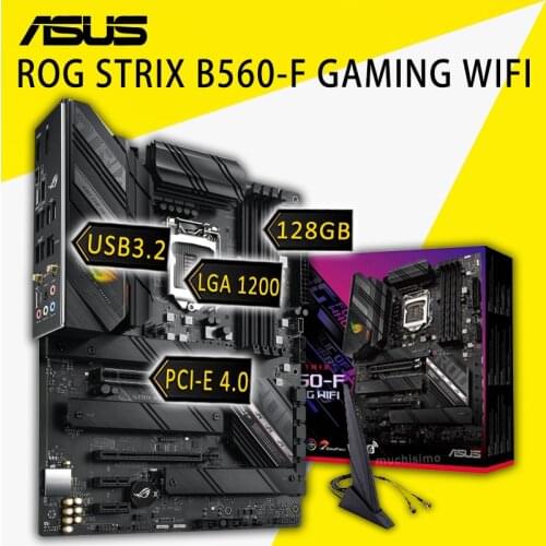 LGA 1200 Asus ROG STRIX B560-F GAMING WIFI Motherboard Intel B560 DDR4 128GB PCI-E 4.0 M.2 SSD Overlocking Intel B560 Placa-mãe