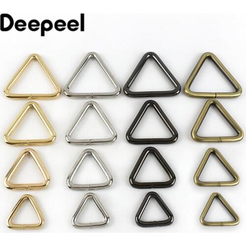 Deepeel 10pcs 19/25/31/38mm Triangle Metal Buckles Adjuster Iron Ring Handbag Chain Hanger Connector Hardware Accessories BF311