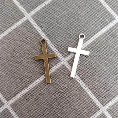 25Pcs 13x26mm Metal Vintage Cross Charms Glossy Antique Pendants Accessories For Making Earrings Necklace Bracelet DIY Jewelry