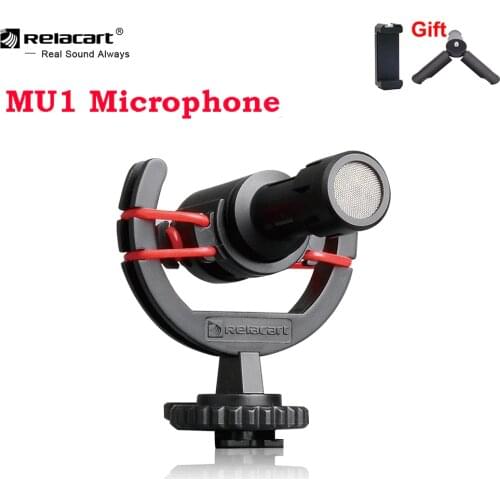 Relacart MU1 Microphone Professional Condenser Camera Video Record Video Interview Mini Mic for Cameras tablets Phones VS MM1