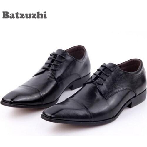 2018 New Handmade Men Shoes Square Toe Lace Up Oxford Formal Business Leather Mens Dress Shoes Black Office Suit Shoes, Size 4