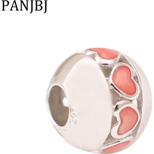 New Authentic 100% 925 Sterling Silver Beads Charm Red Hearts Enamel Charms Fit Pandora Bracelets Necklace Women Diy Jewelry