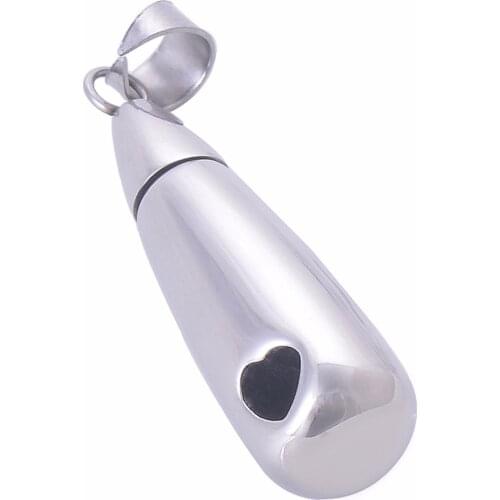 Tear Drop Keepsake Ashes Urn Pendant Memorial Necklace with Screw Open and Close