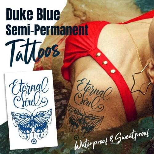 8 patterns Duke Blue Semi-Permanent Tattoos permanent tattoo sticker Body Art Painting Arm Legs Tattoos Sticker Realistic Fake