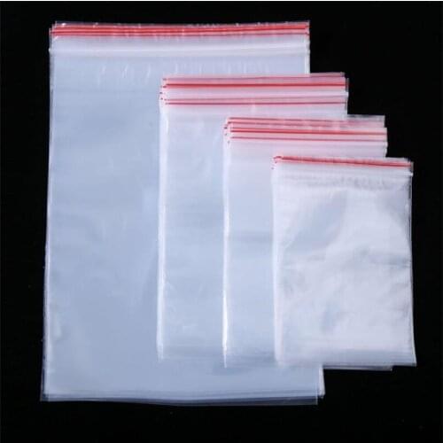 100pcs/pack Small Zip Lock Plastic Bags Reclosable Transparent Bag Shoe Bag Vacuum Storage Bag Poly Clear Bags Thickness 0.05mm