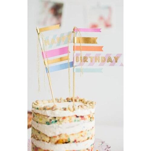 Simple cake top hat bunting cake insert card birthday party cake top hat wedding decoration supplies