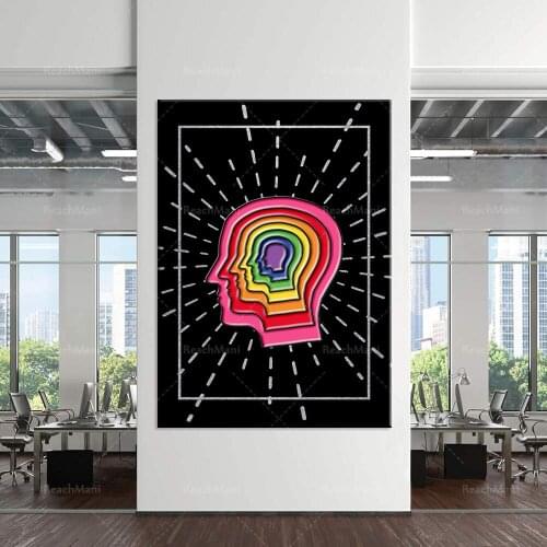 Psychedelic art poster Currents-Pin, Button-Lonerism, InnerSpeaker-Rainbow Heads, art wall decoration canvas poster