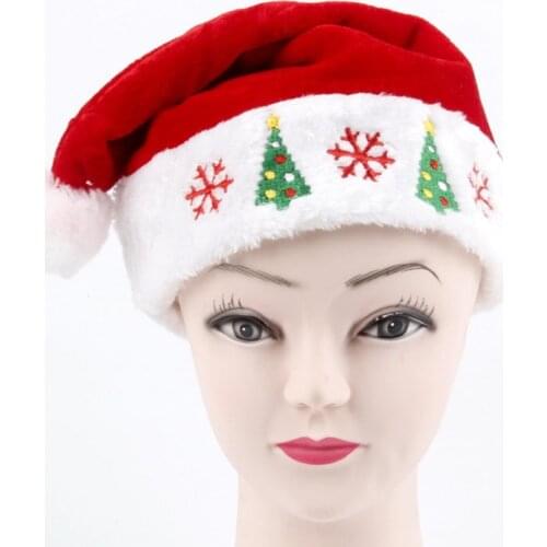 Embroidered Christmas Hats Christmas Home Ornaments Decoration Santa Hats For Children Adult For new year Cap Party Props Gifts
