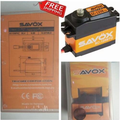 SAVOX NEW&ORIGINAL SC-1258TG 1258 High Torque Titanium Gear Servo SC-1258TG 1258 0.08S/12KG free shipping