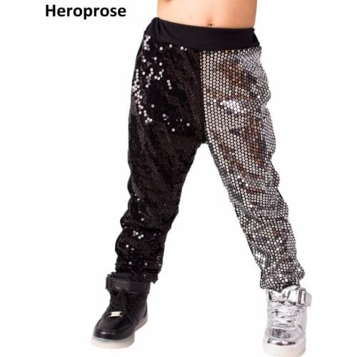Heroprose New Fashion Harem Pants Women Bling big crotch personalized hip hop dance stage costumes Black Silver Jazz trousers