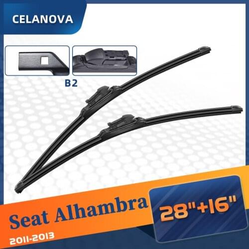Windshield Wiper Blade For Seat Alhambra 2011-2013 Frameless Windscreen Rubber Wipers 28"+16"