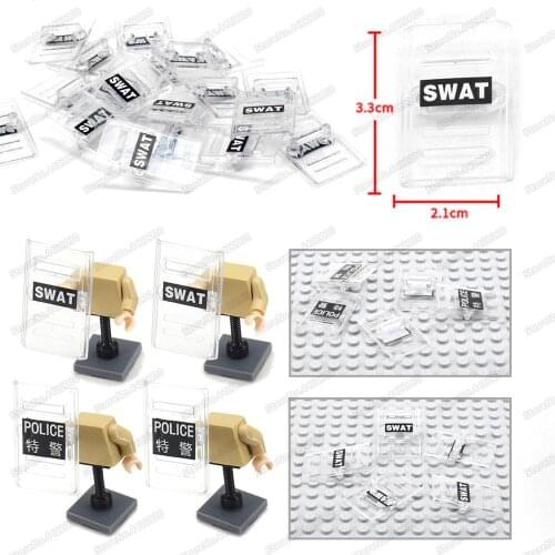 Modern Figures Anti Shield Military Building Block City Shield Team Weapons Army Soldier Equipment Moc Child Christmas Gift Toys