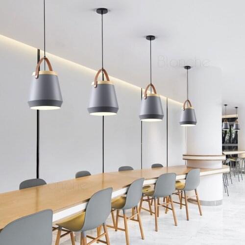 Modern Led Aluminum Pendant Lights Nordic Home Loft Lighting Ceiling Mounted Nordic Hanging Lamps Gray/white Color Led Fixtures