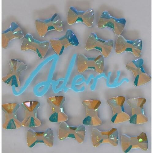 Aderu bow tie super shiny lead free crystal hot fix rhinestone for nail art ornament garment shoe hat scarf phone car decoration