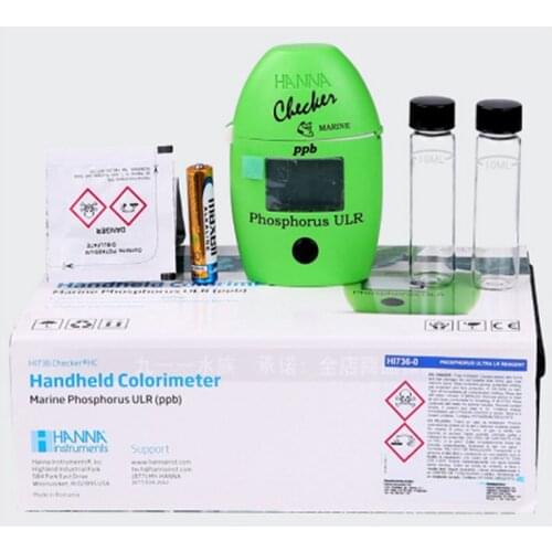 HANNA HI736 ULR Phosphate Tester Contains 25 test packs to test phosphate PO4 concentration in seawater