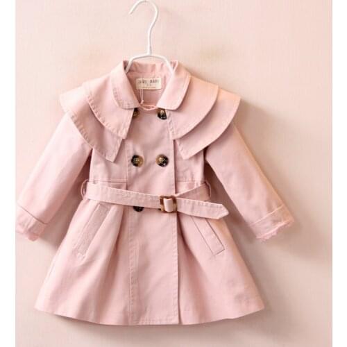 2017 New Baby Girl Trench Coat Children Girls Cotton Coats Jackets Spring Autumn Outfit Wholesale Retail