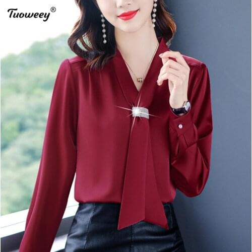 Tuoweey Womens Satin Shirts