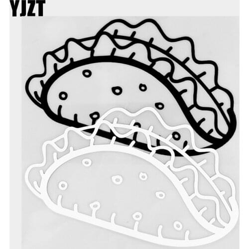 YJZT 14.3×9.3CM Vinyl Decal Tacos Delicious Food Personality Car Sticker Funny Body Decor Black / Silver 20B-0426