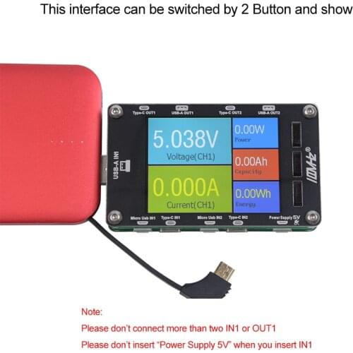 100MHZ T50N Voltage Current Tester with USB Current Test Cable Digital voltmet-er dc voltage curren-t meter ammeter detect-or