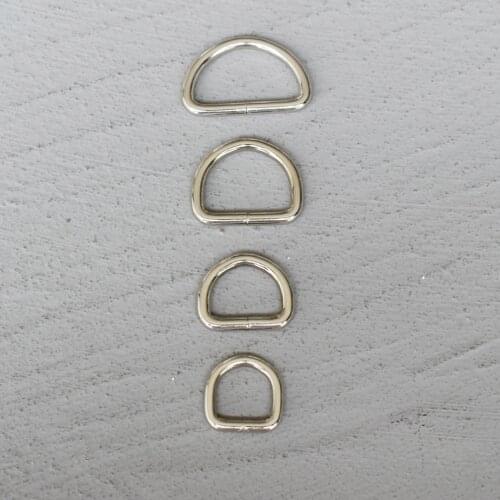 100Pcs 15/20/25/30mm Silver Metal D Ring DIY Mountaineering Dog Collar Leash Belt Sewing Knapsack Garment Pursestraps Clip Clasp