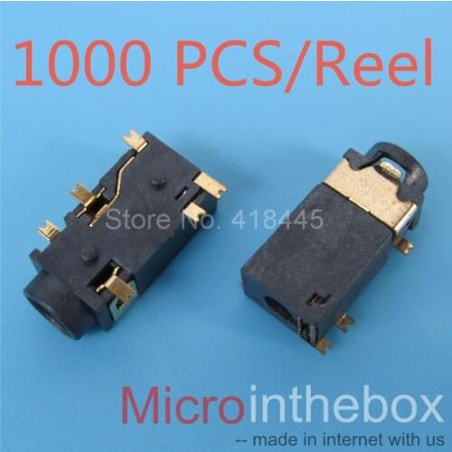 1000PCS/REEL 3.5mm Audio Jack connecotr 6Pin SMD SMT Phone jack Stereo Female Sockect 3.5 Headphone Connector 342