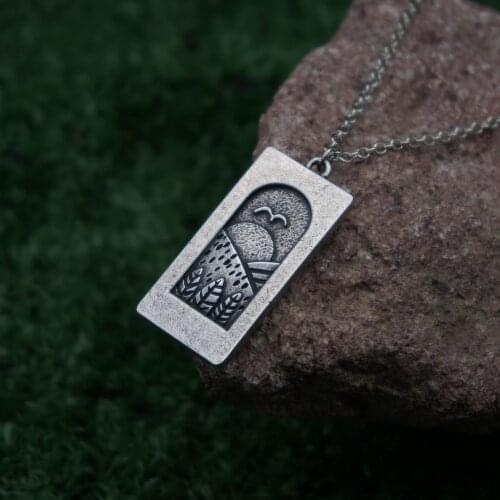 12pcs Nature Mountains Sunshine Necklace For Outdoor Lover Gift For Hiker For Camper Traveler Inner World Pendant Necklace