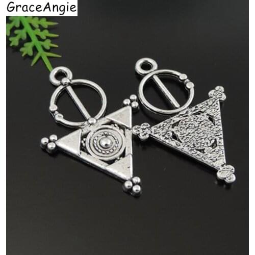 20Pieces)Graceangie Bohemia Alloy Necklace Pendant 33*21mm Triangle Circle Jewelry Making diy Women Gift Metal Charms 39421