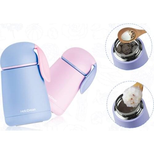 300ml Mini Portable Childrens Thermos Cute Rabbit Vacuum Insulation Child Student Travel Mug Stainless Steel