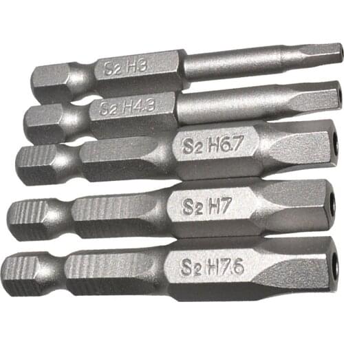 5pcs Magnetic Pentagon Screwdriver Drill Bit 50mm 1/4 inch Hex Shank S2 Socket Adapter DIY Power Hand Tools