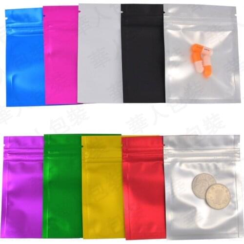 7.5x10 cm (3''x4'') Matte Colorful and Transparent Zip lock Bags Food Pouches,Matte Color and Clear Zip lock Bags