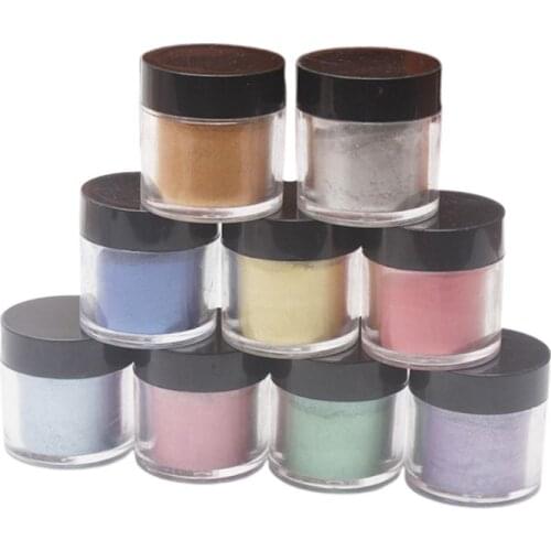 9 Pcs/set Pearlescent Mica Pigment Pearl Powder UV Resin Crystal Epoxy Craft Jewelry Making Slime Toning Color Highlight Glitter
