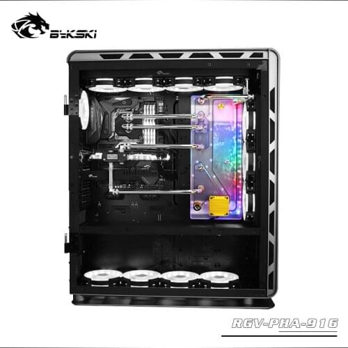 BYKSKI Acrylic Board use for PHANTEKS 916 Computer Case / Water Channel Solution for CPU and GPU Block / 3PIN RGB Light