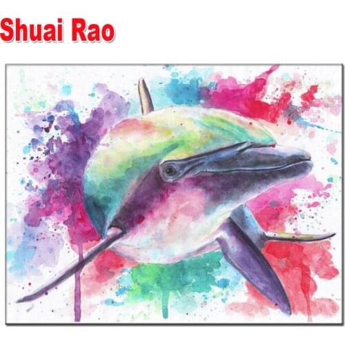 Full drill DIY Diamond Embroidery Frog Owl Shark Koala 5D Diamond Painting Cross Stitch Watercolor Animals 3d Picture