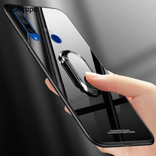 Tempered Glass Magnet Ring Holder Stand Phone Case For Lenovo Z6 Pro Z5S Z6 Lite Case Soft Silicone Frame Cover