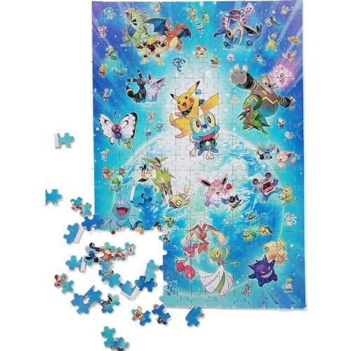 Pikachu 300/1000 Pieces Wooden Jigsaw Puzzle Cartoon Anime Figure Children Education Puzzles Game Toys For Adults Christmas Gift