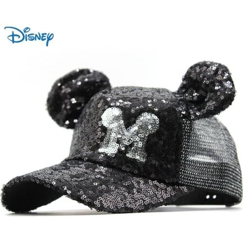 Disney Cartoon Minnie Childrens Hat Letter M Cute Rabbit Ears Adjustable Breathable Baseball Cap Kids Boys Girls Casual Hat