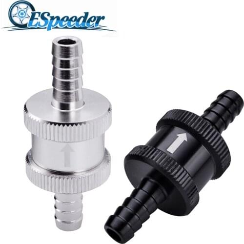 ESPEEDER 5/16" 8mm Aluminium Alloy Oil Petrol Diesel Water One Way Check Valve Fuel Non Return Check Valve One Way