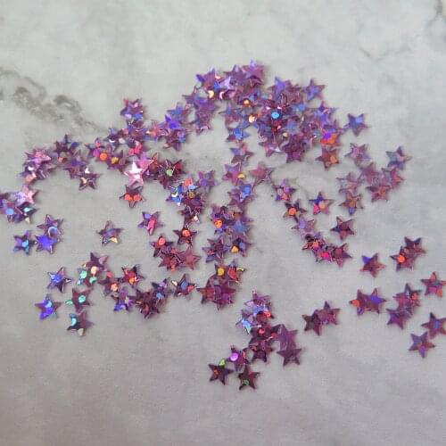 GD4-3 20g/bag Cute 4MM Laser Hot Pink Star Nail Art Shinny Glitter Cute Decoration Nail Art Decoration