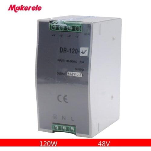 Din rain power supply LED DC 48V 24A DR-120-48 Single Output Din Rail Switching Power Supply Transformer for led driver