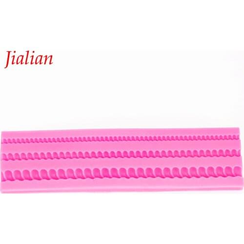 Jialian gathering lace Silicone Molds Cupcake Fondant Cake Decorating Tools Gumpaste Chocolate FT-0982