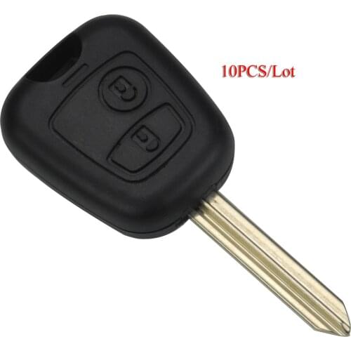 Kutery 10PCS/Lot Car Key Shell For Citroen C1 C2 C3 Saxo Xsara For Peugeot 2Buttons Remote Key Case Cover With Uncut Blade