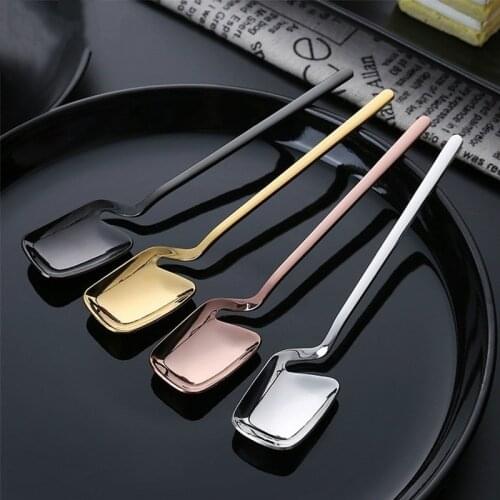 Creative Long Handle Wall Hanging Spoon Stainless Steel Dessert Mixing Ice Cream Tea Coffee Spoon Stirring Spoon