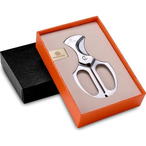 Cigar scissors stainless steel hand cigar knife cow leather knife set gift box packaging CL-J55