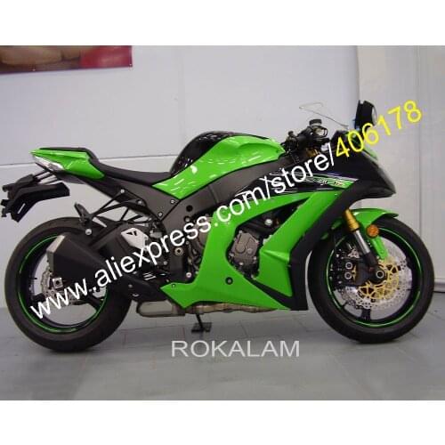 For Kawasaki Ninja ZX-10R 11 12 13 14 15 ZX10R 2011-2015 ZX 10R ZX-10R Green Black ABS Fairings (Injection Molding)