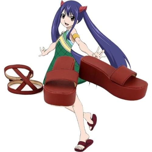 Anime Fairy Tail Wendy Marvell Cosplay Shoes for Halloween Party Wendy Marvell Cosplay Shoes Customized Size Free Shipping